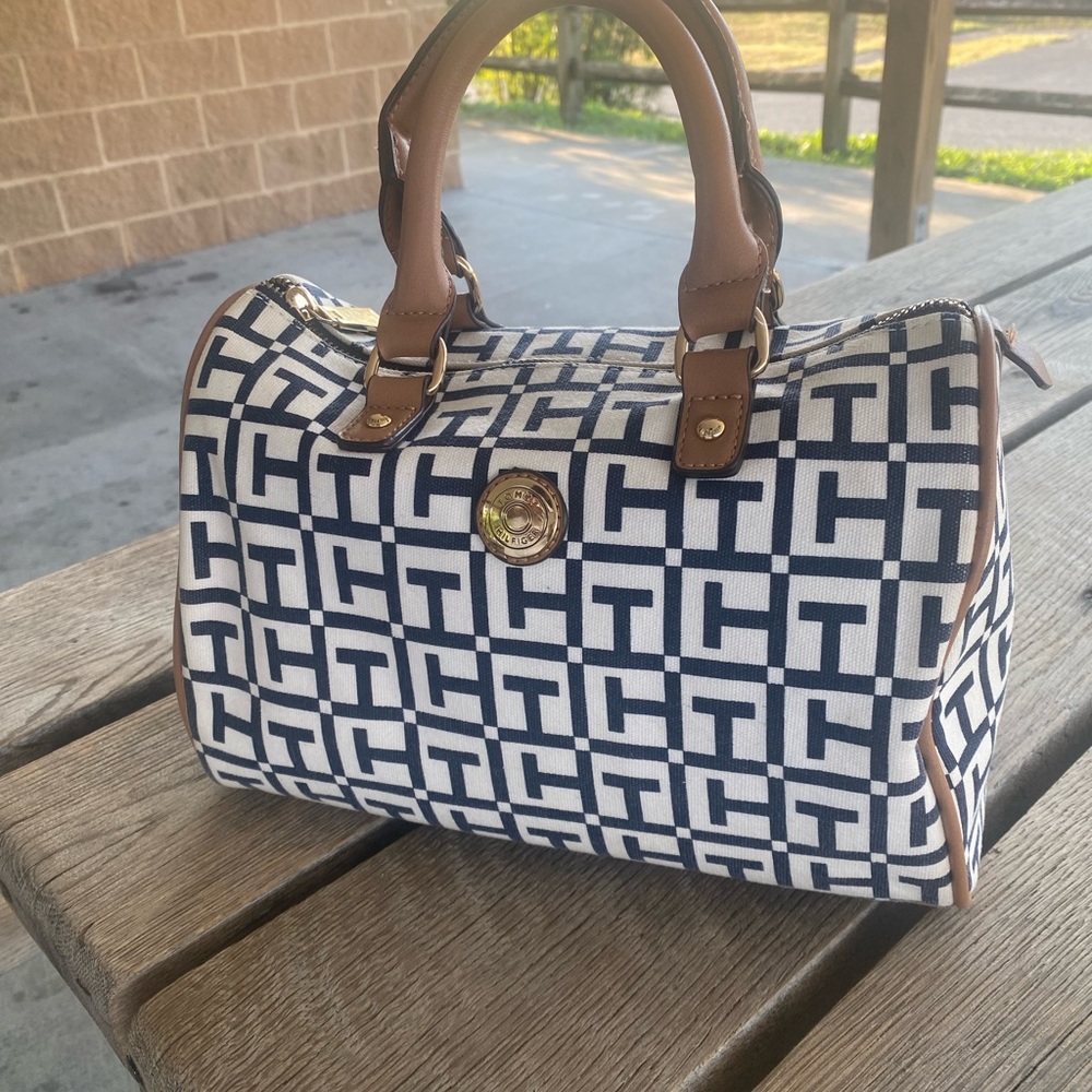 Tommy Hilfiger Black and White Satchel